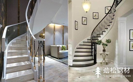 半弧形樓梯效果圖，靠墻弧形樓梯寬度尺寸